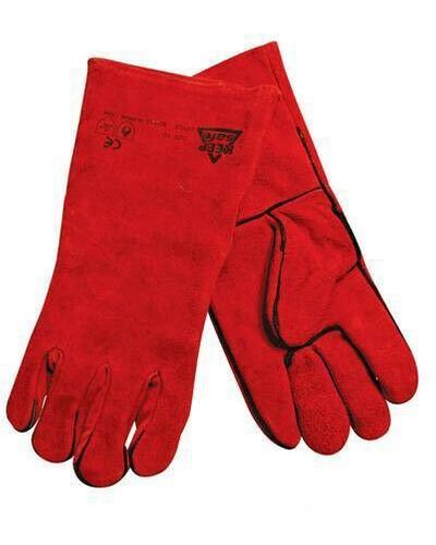 Loops 300mm Welders Gauntlets Protective Safety Worker Gloves All Purpose Wear - Red