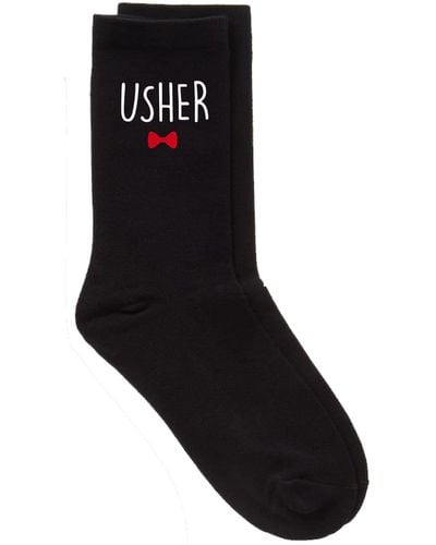 60 SECOND MAKEOVER Usher Black Calf Socks