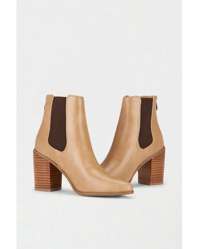 Wallis Alby Heeled Chelsea Boots - Natural