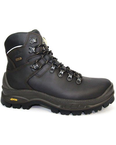 Grisport Crusader Waxy Leather Wide Walking Boots - Black