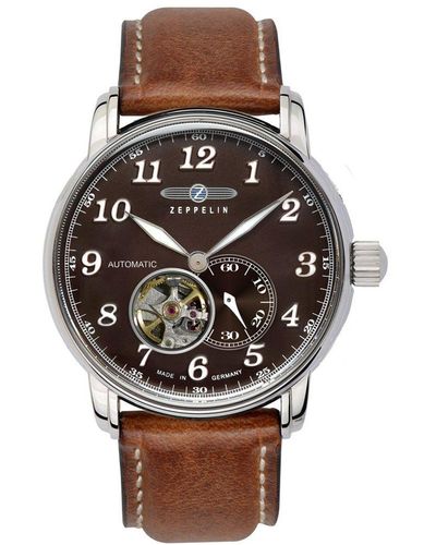 ZEPPELIN Lz127 Graf Stainless Steel Classic Analogue Watch - 7666-4 - Brown