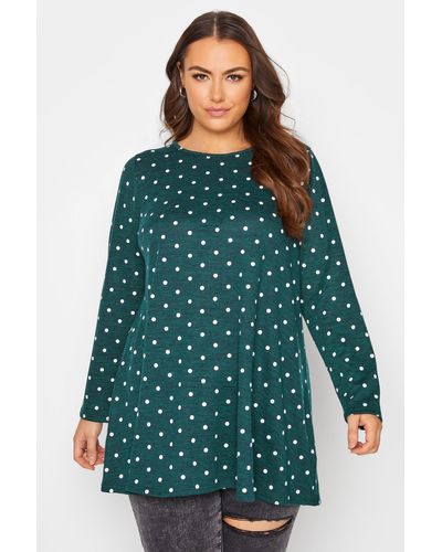 Yours Long Sleeve Swing Top - Green
