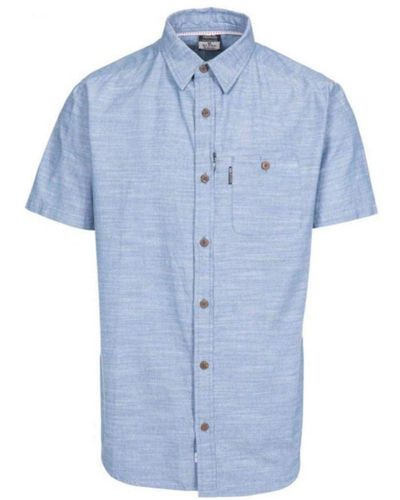 Trespass Slapton Denim Short Sleeve Shirt - Blue