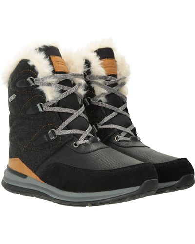 Mountain Warehouse Ice Crystal Snow Boots Winter Skiing Fur Shoes - Black