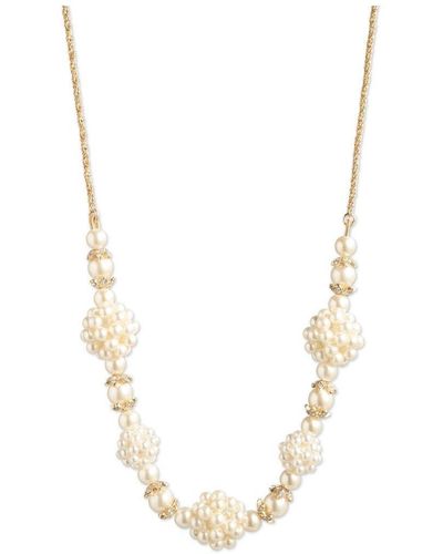 Marchesa Nk 16in Pearl Frontal-gold/pearl Fashion Necklace - 16n00123 - White