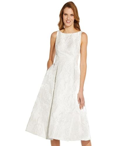 Adrianna Papell Jacquard Party Dress - White