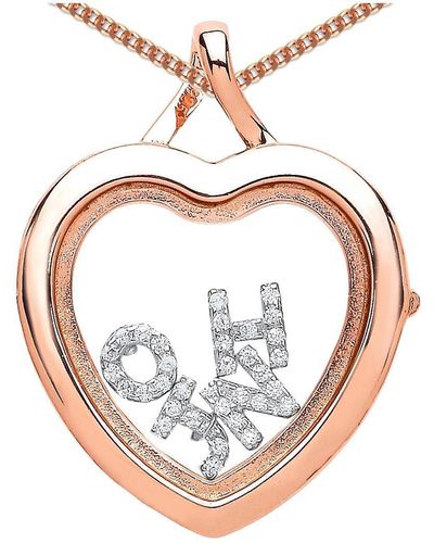 Jewelco London Rose Silver Glass Case Locket Necklace 18" - With 4 Free Charms - Pink