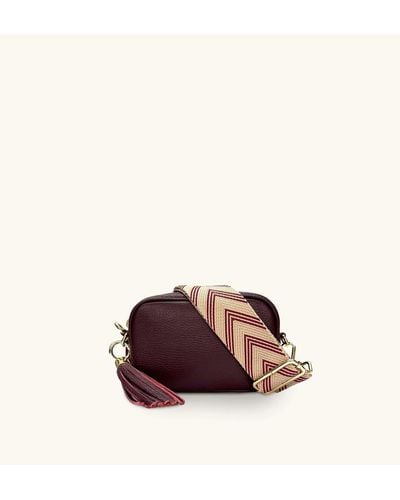 Apatchy London The Mini Tassel Port Leather Phone Bag With Rouge Arrow Strap - Brown