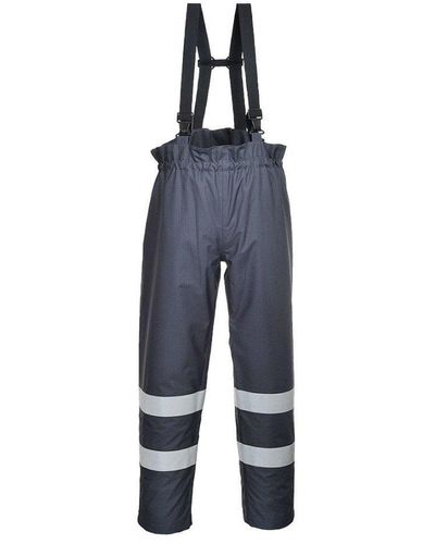 Portwest Bizflame Rain Flame Resistant Waterproof Trousers - Blue