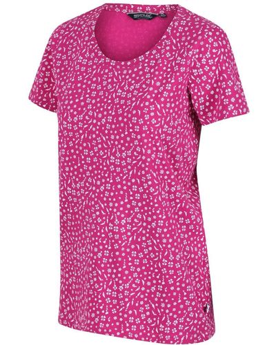 Regatta Coolweave Cotton 'filandra Vi' Short Sleeve T-shirt - Pink