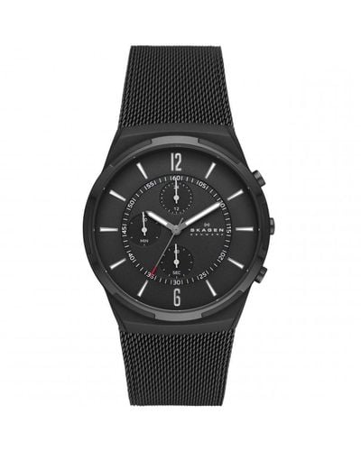 Skagen Melbye Chronograph Stainless Steel Classic Analogue Watch - Skw6802 - Black