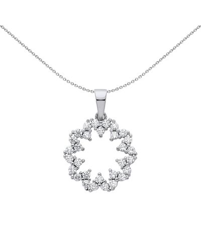 Jewelco London Silver Cz Cutout Circle Necklace - Gvp659 - Metallic