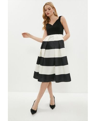 Coast High Low Ponte And Twill Dress - Multicolour