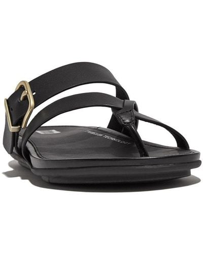 Fitflop Gracie Buckle Toe Post Sandals - Black
