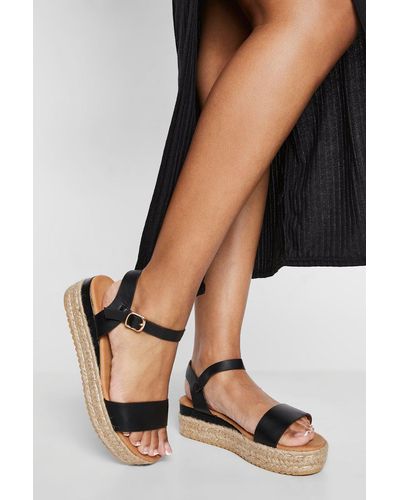 Boohoo 2 Part Espadrille Flatform - Black