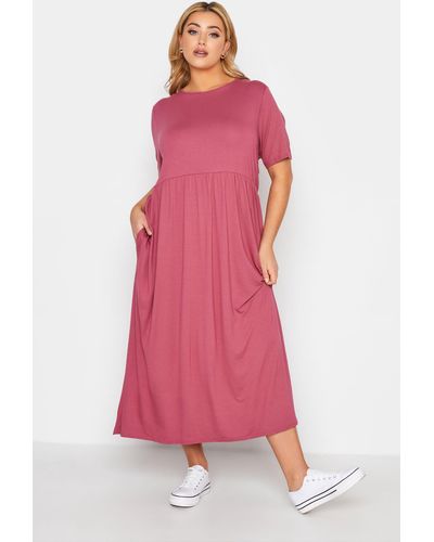 Yours Throw On Maxi Dress - Pink