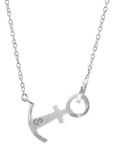 Anchor and Crew Tourists Anchor Link Paradise Silver Necklace Pendant - Metallic