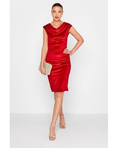 Long Tall Sally Tall Velvet Dress - Red