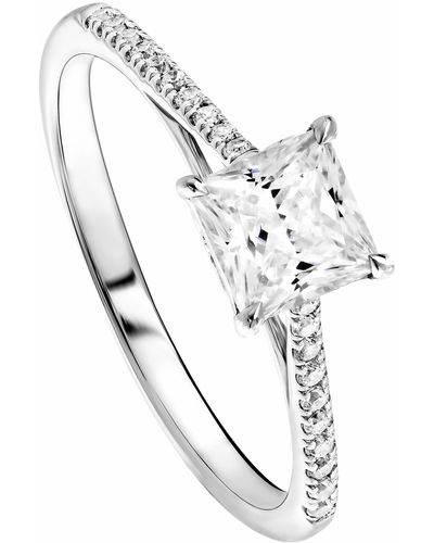Created Brilliance Vivian White Gold Princess Cut Lab Grown Diamond Engagement Ring
