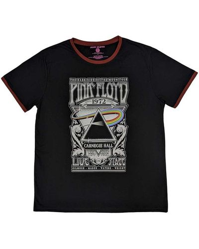 Pink Floyd Carnegie Hall Poster Cotton T-shirt - Black