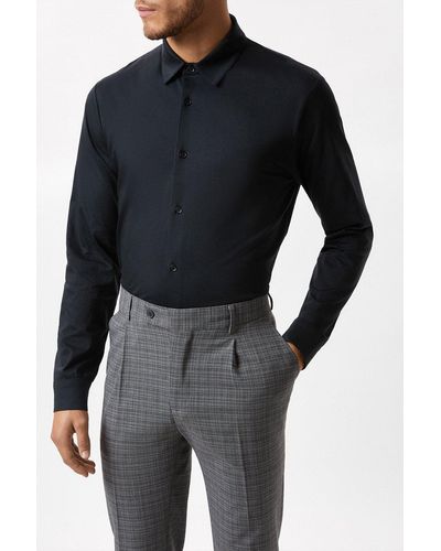 Burton Black Mercerised Cotton Jersey Long Sleeve Shirt
