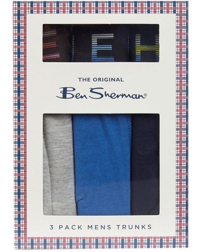 Ben Sherman Caspian Multipack Trunks - Blue