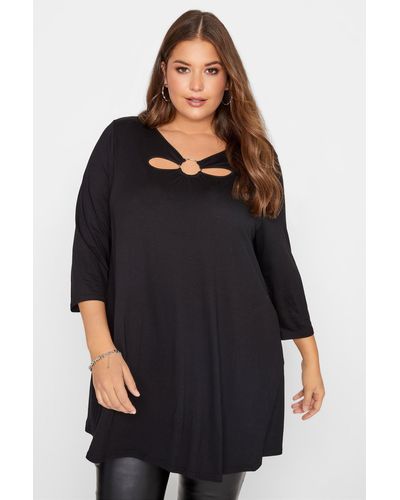 Yours Ring Detail Swing Top - Black