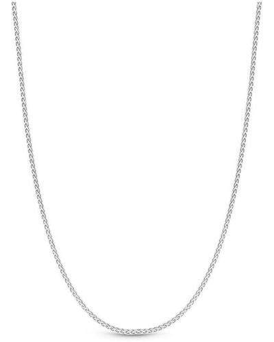 Simply Silver Sterling Silver 925 Mini Twist Necklace - White