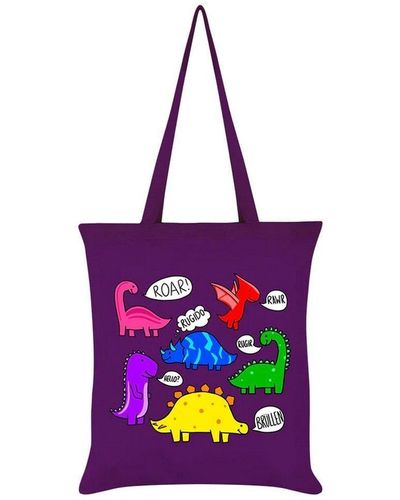 Grindstore Dinosaur Roar Tote Bag - Purple