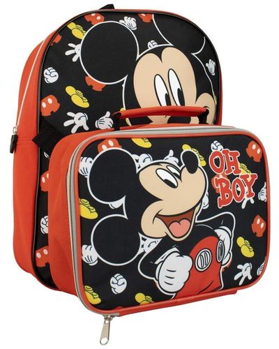 Disney Kids Mickey Mouse Backpack And Lunchbag Set - Red