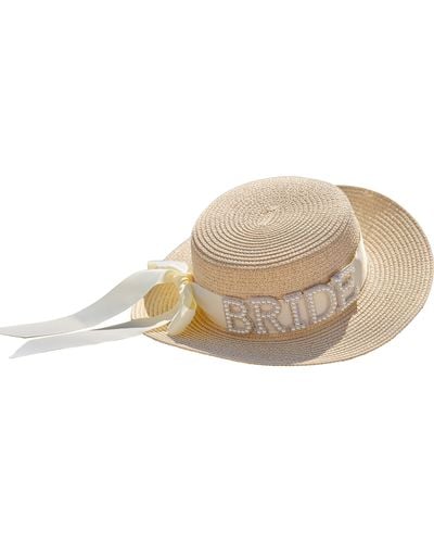 Coast Embellished Bride Straw Hat - Natural