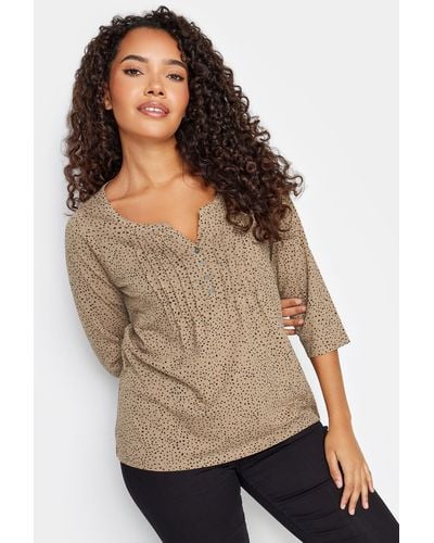 M&CO. Cotton Henley Top - Brown
