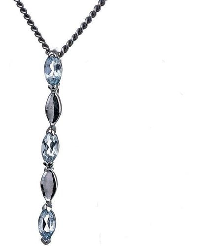 Ojewellery Aquamarine Infinity Marquise Necklace - Metallic