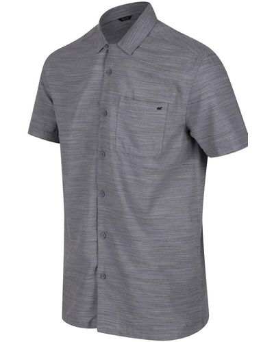 Regatta Coolweave Cotton 'mahlon' Short Sleeve Shirt - Grey