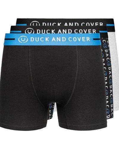Duck and Cover Stamper Boxer Shorts (pack Of 3) - Black