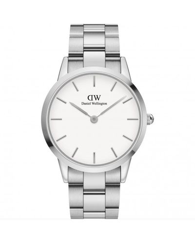 Daniel Wellington Iconic Link 40 Stainless Steel Classic Analogue Watch - Dw00100341 - White