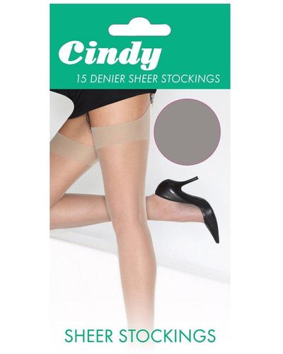 Cindy 15 Denier Sheer Stockings (1 Pair) - Green