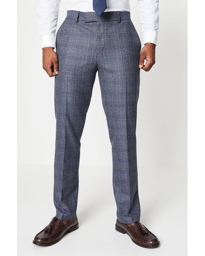 Burton Blue Highlight Check Suit Trouser