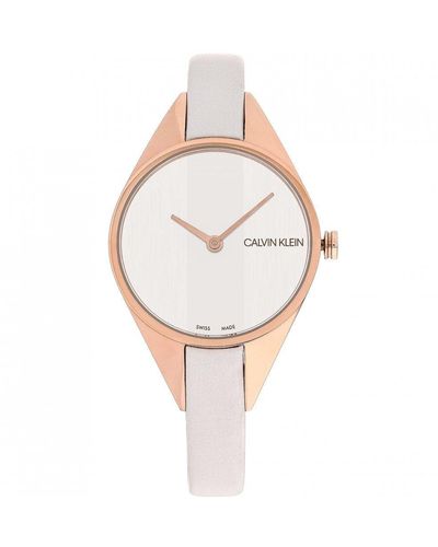 Calvin Klein Plated Stainless Steel Fashion Analogue Quartz Watch - K8p236l6 - White