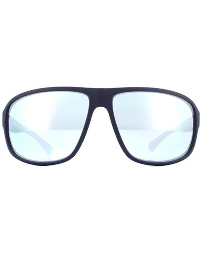 Emporio Armani Aviator Matte Blue Blue Mirror White Sunglasses