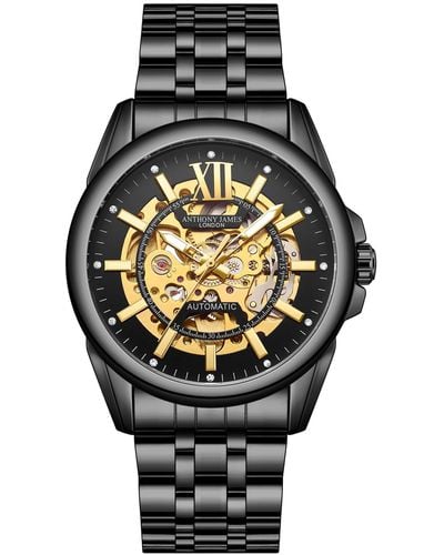 Anthony James Hand Assembled Limited Edition Mystique Automatic Watch - Black