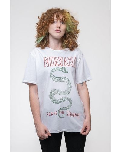 Nirvana Serve The Servants Fashion T Shirt - White