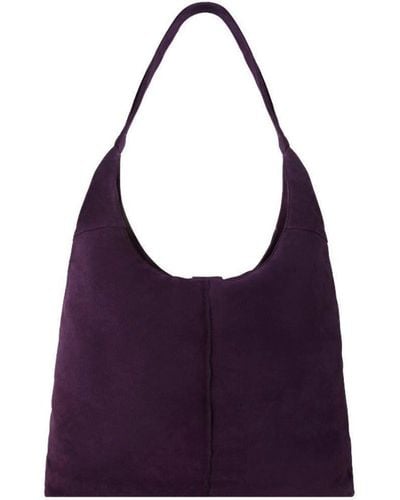 Sostter Purple Large Soft Suede Hobo Shoulder Bag - Bxxan