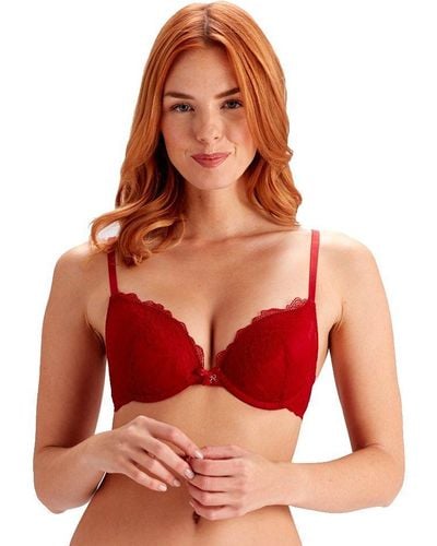 Pretty Polly Lola Push Up Plunge Bra - Red