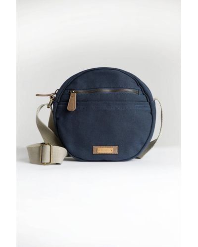 Weird Fish Stanton Washed Canvas Cross Body Bag - Blue