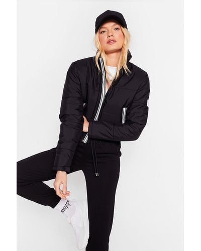 Nasty Gal Nasty Gals Do It Better Cropped Padded Jacket - Black