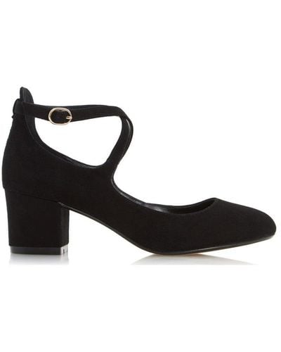 Dune 'ani' Suede Court Shoes - Black