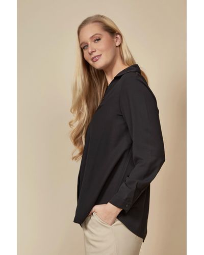 Hoxton Gal Relaxed Fit Long Sleeves Shirt - Black