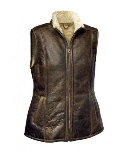 Eastern Counties Leather Gilly Sheepskin Gilet - Brown