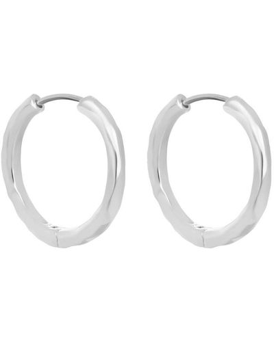 Simply Silver Sterling Silver 925 Fluid Hoop Earrings - Metallic